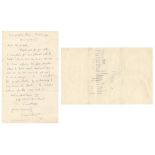 Frank Kendon. Writer, poet and academic. Single page handwritten letter from Kendon to John
