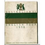 Australia 1938. Official 'Australian XI English Tour 1938' souvenir brochure for the tour issued