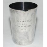 George Gibson Macaulay. Yorkshire & England 1920-1935. Original 'Elkington Plate' beaker awarded