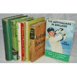Australian cricket 1940s-1960s. Five titles with dustwrappers, all signed by the author, the
