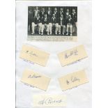 Nottinghamshire C.C.C. c.1930s. Four nice signatures in ink of Nottinghamshire players on pieces