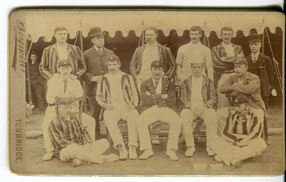 Surrey County Cricket Club 1892. Excellent original sepia plain back carte de visite photograph of