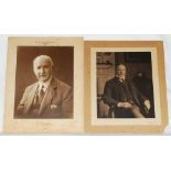 Scarborough Cricket Club 1920s. Two original mono studio portrait photographs of Presidents of