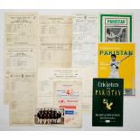 England v Pakistan 1954-1978. Seven official scorecards for Test matches played at Lord's 1954,