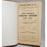 Wisden Cricketers' Almanack 1912 and 1920. 49th & 57th editions. Both bound in light and dark