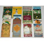 Cricket tour brochures 1932-1966. A good selection of twenty official souvenir brochures of teams