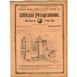 Tottenham Hotspur v Bristol City. South Eastern League. Season 1911-1912. Original programme for the