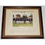 England tour to India & Australia 1984/85. Official colour photograph of the England team seated and