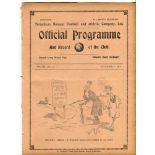 Tottenham Hotspur v Bury. English League Division 1. Season 1910-1911. Original programme for the