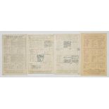 Sussex v Australians 1921-1953. Four official scorecards for matches played at Hove on the 1921,