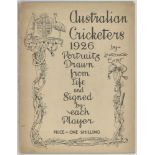 'Australian Cricketers 1926. Portraits drawn from life and signed by each player'. Laurence East.