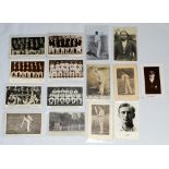 County, Test and player postcards 1930s-1960s. A nice selection of mono postcards, a good number