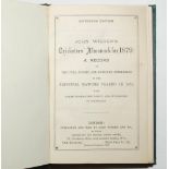 Wisden Cricketers' Almanack 1879. 16th edition. Bound in dark green and black quarter leather