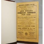 Wisden Cricketers' Almanack 1930. 67th edition. Bound in dark brown boards, with original wrappers