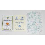 Durham C.C.C. signed scorecards. 1993-1998. Three official scorecards for tour matches played at