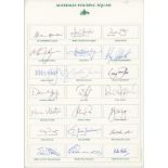 'Australian Touring Squad' 1993. Unofficial autograph sheet with printed title and signature boxes