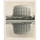 The Oval 1965. Excellent original mono photograph of the iconic gas holder overlooking The Oval