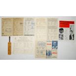 Warwickshire C.C.C. 1946-1950. Eight official scorecards for tour matches played against