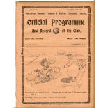 Tottenham Hotspur v Manchester City. English League Division 1. Season 1913-1914. Original programme