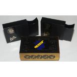 AIK Fotboll. Brass metal match box with AIK image to centre and images of various sports to top