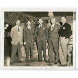 'Cricketers Visit Marshall'. Original sepia 'Hollywood' press photograph showing C.B. Fry and G.O.