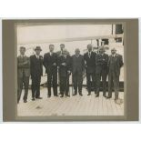 South Africa tour to England 1935. Official mono photograph of M.C.C. officials H.G. Owen-Smith, P.
