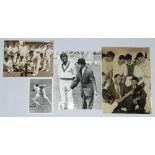 Australian Test cricketers 1950s-1970s. Three original mono press photographs of Australian Test