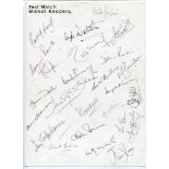 Test match wicket keepers. Two A4 sheets containing a total of fifty signatures in ink. Signatures