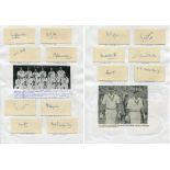 All India tour to England 1936. Fourteen excellent signatures in ink of members of the All India