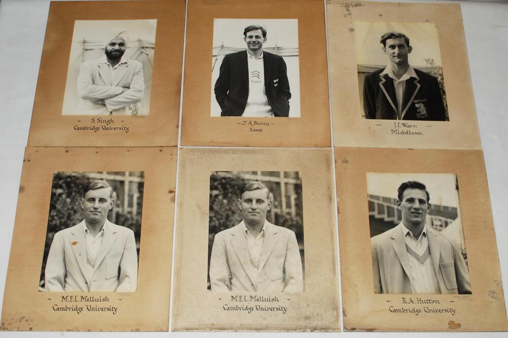 Cricket portraits early 1950s/1960s. A selection of eleven original mono portrait photographs by