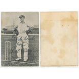 William Albert Oldfield, New South Wales & Australia 1919-1938. Mono printed plain back postcard