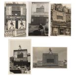 'The Johnnie Walker Test Match Scoreboard' 1930 and 1934. Five mono real photograph postcards