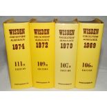 Wisden Cricketers' Almanack 1969, 1970, 1972 and 1974. Original hardback editions with facsimile