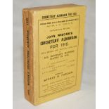 Wisden Cricketers' Almanack 1915. 52nd edition. Original paper wrappers. Slight darkening to spine