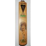 Allan Border. Australia. Full size Duncan Fearnley 'Magnum' cricket bat decorated to the face with