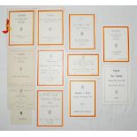 M.C.C. dinner menus 1953-1982. Seven official menus for dinners held at Lord's, two of which are