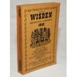 Wisden Cricketers' Almanack 1943. 80th edition. Original limp cloth covers. Only 5600 paper copies