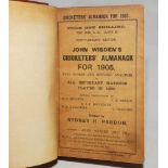 Wisden Cricketers' Almanack 1905. 57th edition. Original paper wrappers. Bound in brown boards