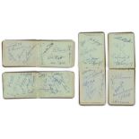 County autographs late 1940s/ early 1950s. Small brown leather autograph album comprising approx.