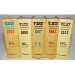 Wisden Cricketers' Almanack 1966 to 1969. Original hardback editions, three with original