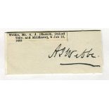Alexander Josiah Webbe, Oxford University, Middlesex & England, 1875-1900. Excellent ink signature