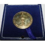 Dennis Brian Close. Yorkshire, Somerset & England 1949-1977. A 9ct gold hallmarked medallion,