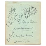 Kent C.C.C. c.1938. Album page signed in ink by eleven Kent players. Signatures are Fagg, Ames,