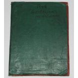 '1948 Australians In England'. Large hard backed ledger style scrapbook covering the Australian