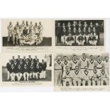 Touring team postcards 1933-1956. Four official mono real photograph postcards of Test touring teams