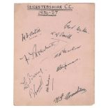 Leicestershire C.C.C. 1936/37. Album page nicely signed in black ink by ten Leicestershire
