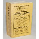 Wisden Cricketers' Almanack 1934. 71st edition. Original paper wrappers. Minor wear otherwise in