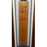 'The Australian Captains Bat. Full size cricket bat with heading to top and players names running