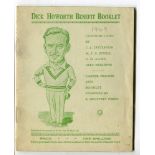 Worcestershire C.C.C. Official benefit booklet for Dick Howarth 1949. Good condition. Rarely seen