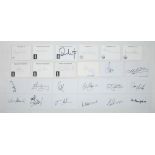 Test and county signatures 1990s. A selection of twenty four signatures on white cards, some with
